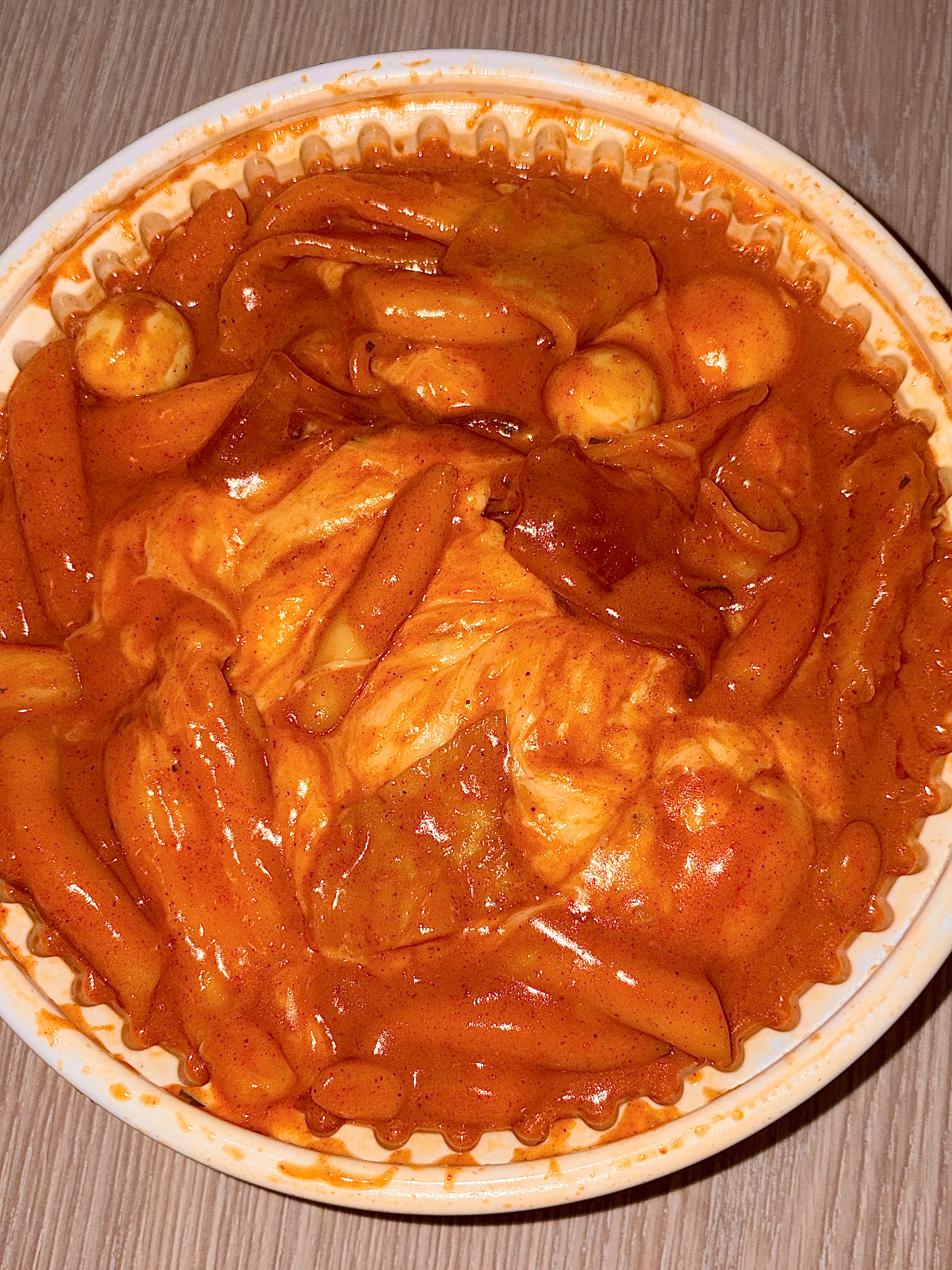 응떡 크림카레떡볶이 4단계 모둠당면, 치즈 2번 추가
